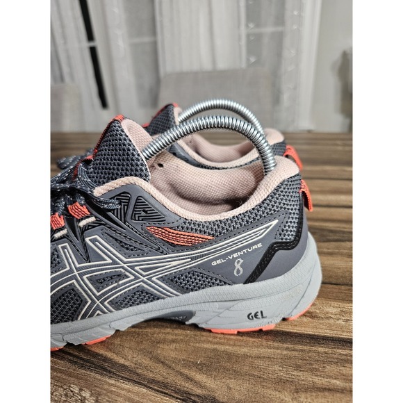ASICS Women's Gel-Venture 8 Running Shoes Grey/Orange | Women's Size 8.5 Wide - Picture 3 of 16